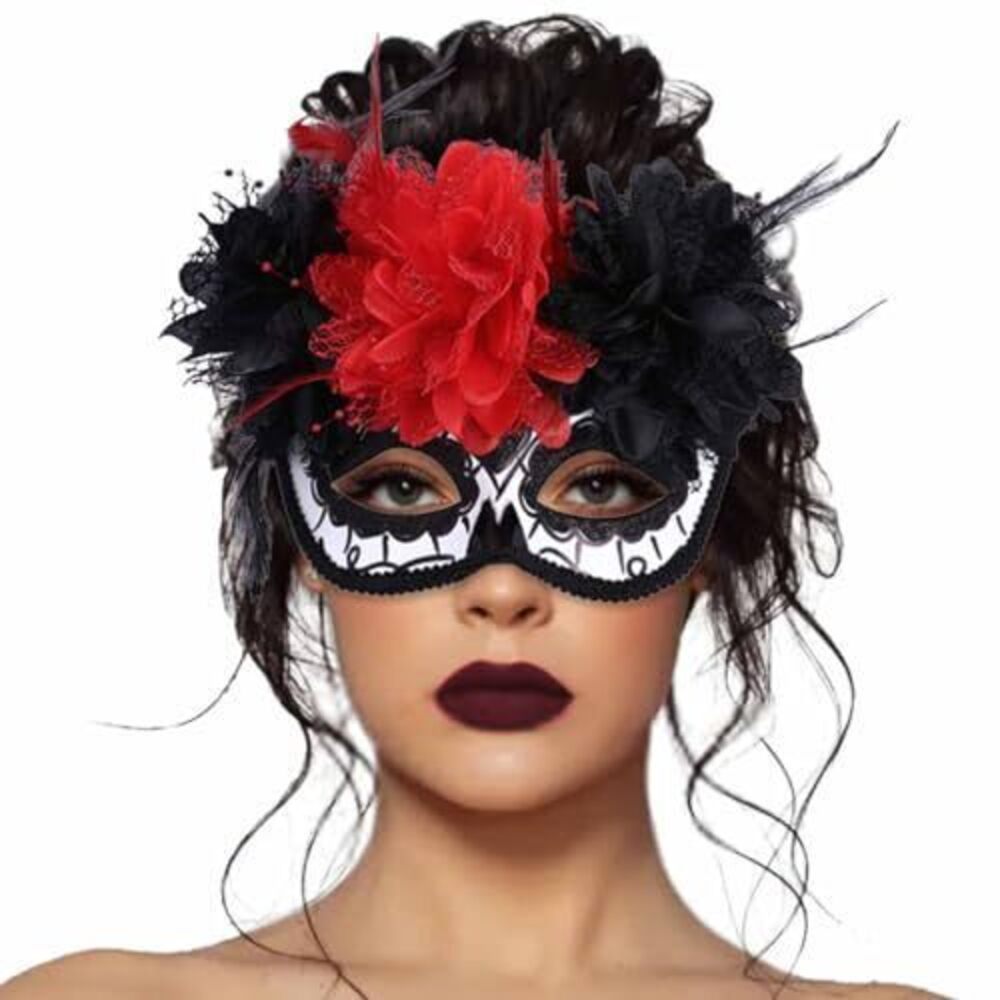 3672 Masquerade Mask Mexican Day of the Dead Mask Sugar Skull Flower
